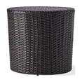 thumbnail image 1 of Outdoor Wicker Side Table With Powder-Coated Iron Frame Barrel Design No Assembly Required For Patio Backyard, 1 of 8