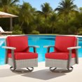 thumbnail image 1 of Outdoor Wicker Swivel Chairs with Cushions(Set of 2) for Patio, 1 of 8