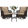 thumbnail image 1 of Outdoor Wicker Swivel Rocker Patio Set,360 Degree Swivel Rocking Chairs Elegant Wicker Patio Bistro Set with Premuim Cushions and Armored Glass Top Side Table for Backyard, 1 of 2