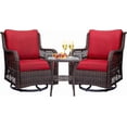 thumbnail image 1 of Outdoor Wicker Swivel Rocker Patio Set,360 Degree Swivel Rocking Chairs Elegant Wicker Patio Bistro Set with Premuim Cushions and Armored Glass Top Side Table for Backyard, 1 of 2