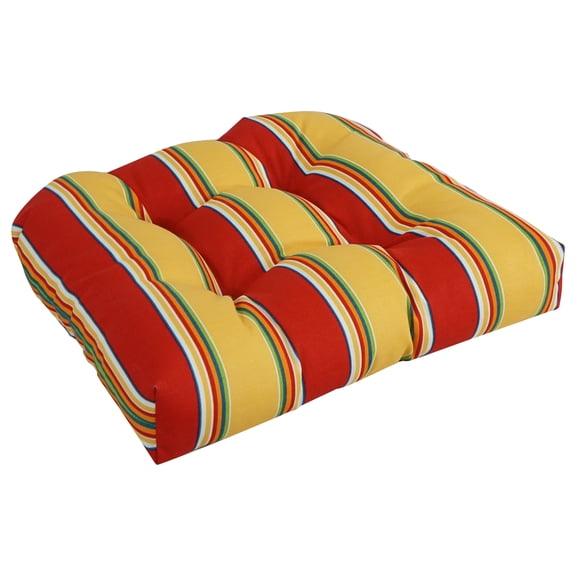 Blazing Needles 19-inch Rounded Back Indoor/Outdoor Chair Cushion - 19" x 19" Haliwell Multi