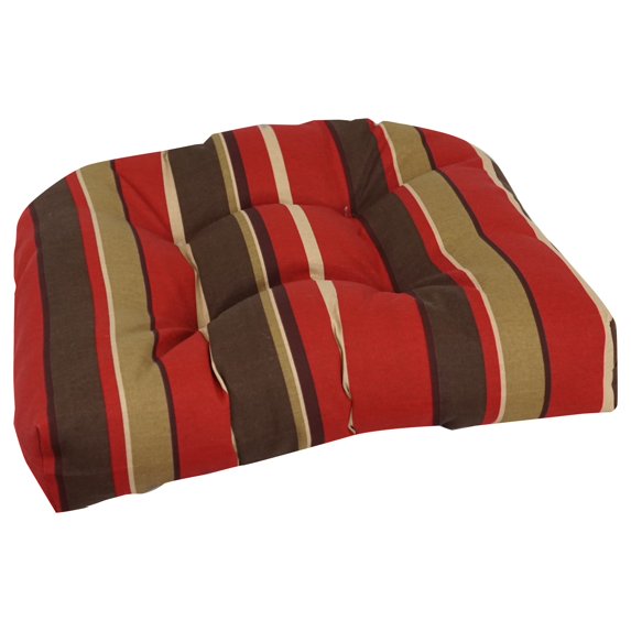 Blazing Needles 19-inch Rounded Back Indoor/Outdoor Chair Cushion - 19" x 19" Montserrat Sangria