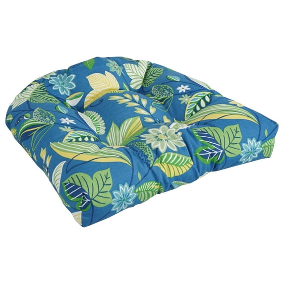 Blazing Needles 19-inch Rounded Back Indoor/Outdoor Chair Cushion - 19" x 19" Skyworks Caribbean