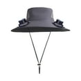 thumbnail image 1 of Outdoor Wide Brim Sun Hat with 2 Solar Fan - 3 Speed Adjustable - Outdoor Fishing Hat for Men Women - Bucket Fishing & Beach Hat with Fan Built in,Gray, 1 of 4