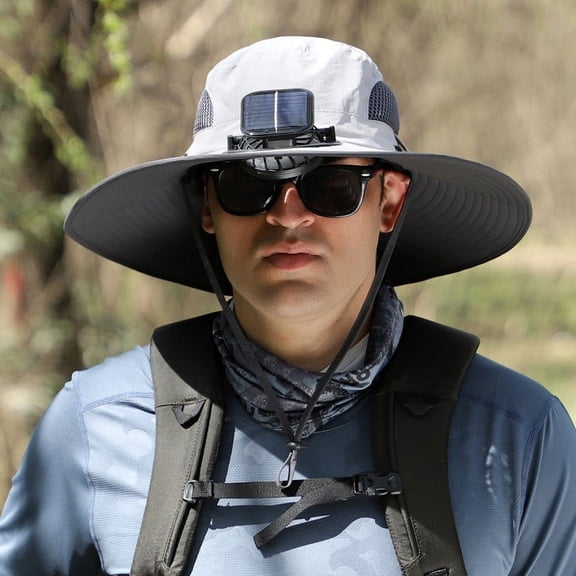 Outdoor Wide Brim Sun Hat With Solar Fan Wide Brim Solar Fan Outdoor Fishing Hat Solar USB Charging Solar Powered Fan Hat Warm Bucket Hat Bucket Hat Funny Fishing Hat Men Hat Men Black Gliding Fishing