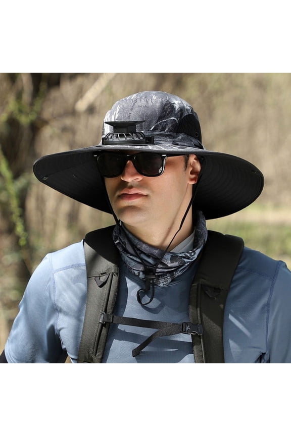 Outdoor Wide Brim Sun Hat With Solar Fan Wide Brim Solar Fan Outdoor Fishing Hat Solar USB Charging Solar Powered Fan Hat Warm Bucket Hat Bucket Hat Funny Fishing Hat Men Hat Men Black Gliding Fishing