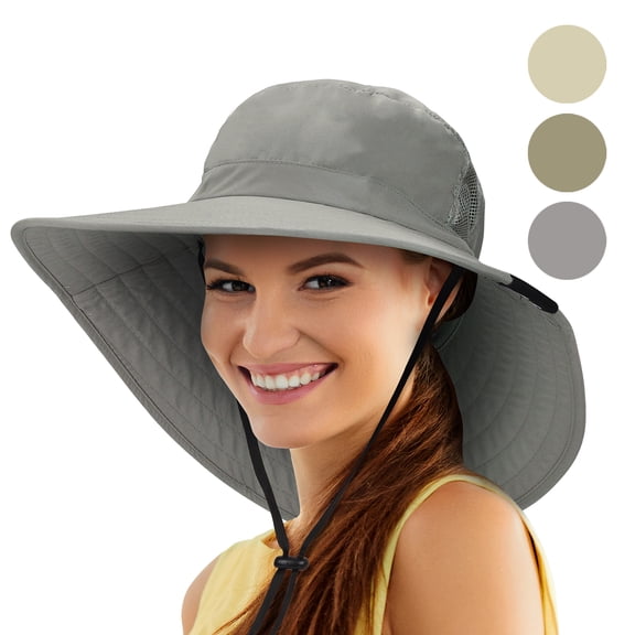 Outdoor Wide Brim Sun Hats Blocking UV Protection Cap UPF 50+ Foldable Mesh Net for Finishing, Hiking, Camping by Solari