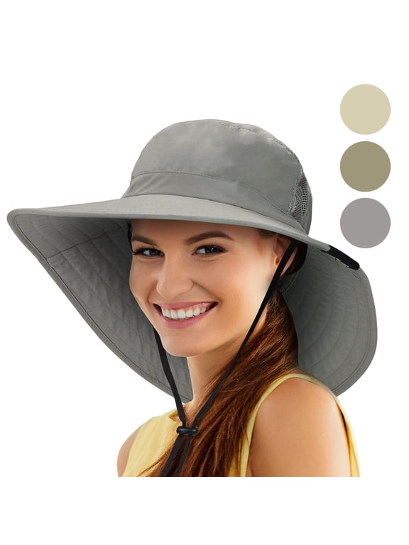 Outdoor Wide Brim Sun Hats Blocking UV Protection Cap UPF 50+ Foldable Mesh Net for Finishing, Hiking, Camping by Solari
