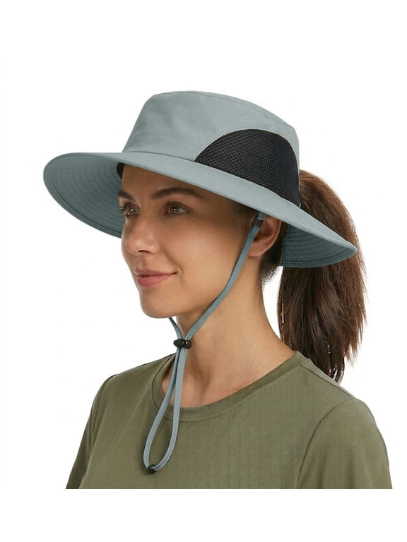 Outdoor Wide Brim Sun Hats Blocking UV Protection Cap UPF 50+ Foldable Mesh Net for Finishing, Hiking, Camping by Solari