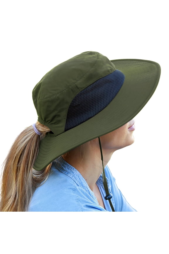 Outdoor Wide Brim Sun Hats Blocking UV Protection Cap UPF 50+ Foldable Mesh Net for Finishing, Hiking, Camping by Solari