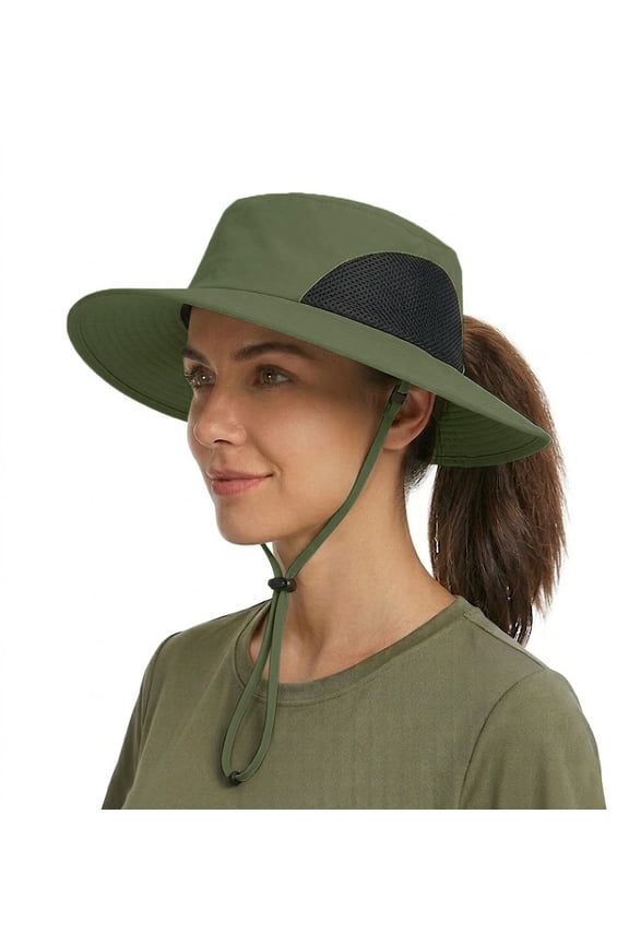 Outdoor Wide Brim Sun Hats Blocking UV Protection Cap UPF 50+ Foldable Mesh Net for Finishing, Hiking, Camping by Solari