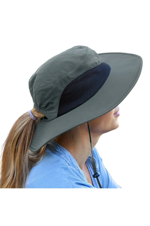 Outdoor Wide Brim Sun Hats Blocking UV Protection Cap UPF 50+ Foldable Mesh Net for Finishing, Hiking, Camping by Solari