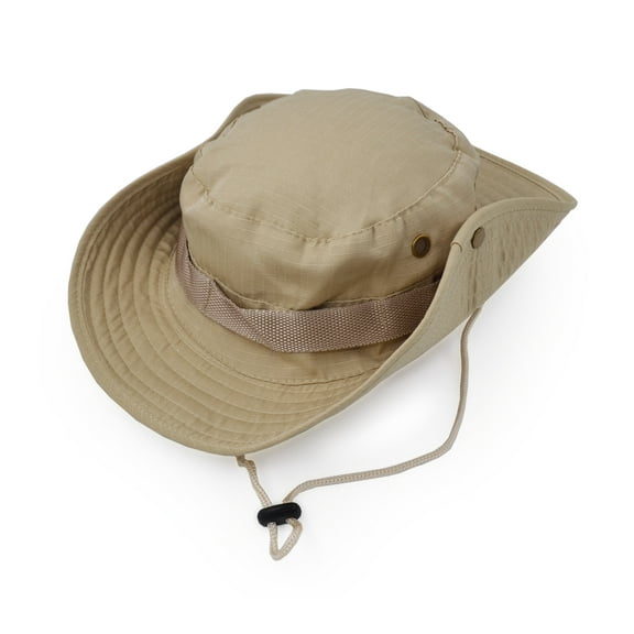 Outdoor Wide Brim Sun Protect Hat, Classic US Combat Army Style Bush Jungle Sun Cap for Fishing Hunting Camping Khaki 6