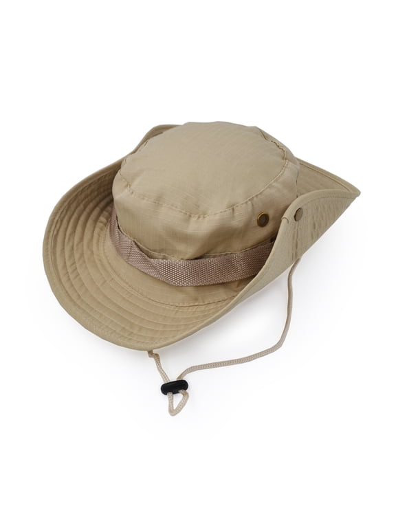 Outdoor Wide Brim Sun Protect Hat, Classic US Combat Army Style Bush Jungle Sun Cap for Fishing Hunting Camping Khaki 6