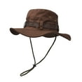 thumbnail image 1 of Outdoor Wide Brim Sun Protect Hat, Double Layer Classic US Combat Army Style Bush Jungle Sun Cap for Fishing Hunting Camping Brown, 1 of 7