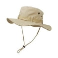 thumbnail image 1 of Outdoor Wide Brim Sun Protect Hat, Double Layer Classic US Combat Army Style Bush Jungle Sun Cap for Fishing Hunting Camping Khaki, 1 of 7