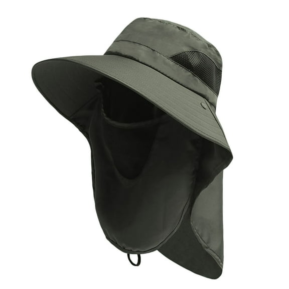 Outdoor Wide Side Wind Shield Neck protection Shawl Riding Fisherman Hat With Face Neck Cover Flap