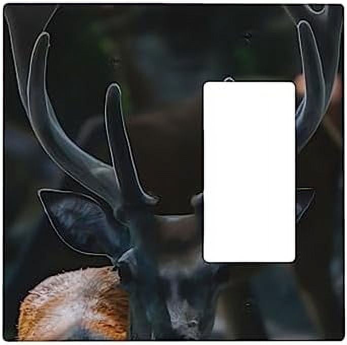 Outdoor Wildlife Deer Antler Wall Plate Cover 2-Gang Wall Plate Single ...