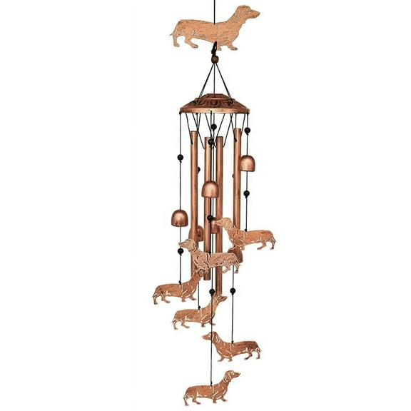Outdoor Wind Chimes Dachshund Decoration Iron Art Dog Front Yard