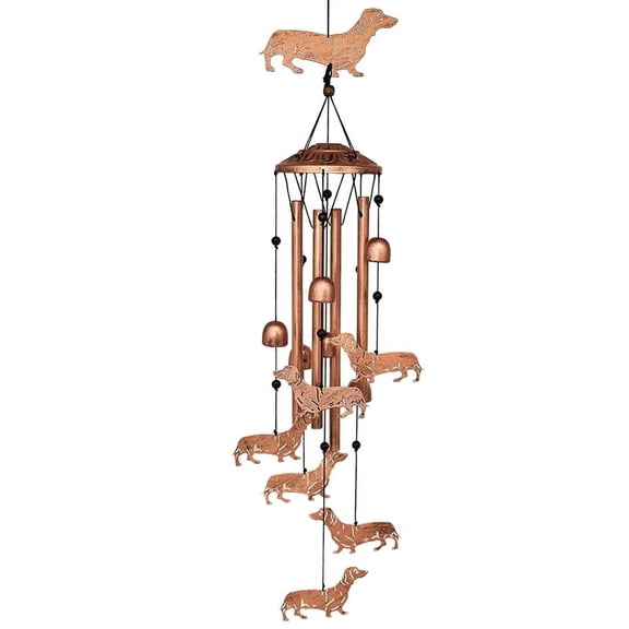 TOP! Outdoor Wind Chimes Dachshund Decoration Iron Art Dog Front Yard