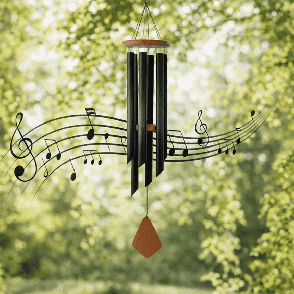 Outdoor Wind Chimes, Metal Wind Chimes, Musical Wind Chimes, Wooden Tags, Six Metal Tubes, Suitable For Courtyard Garden Lawns