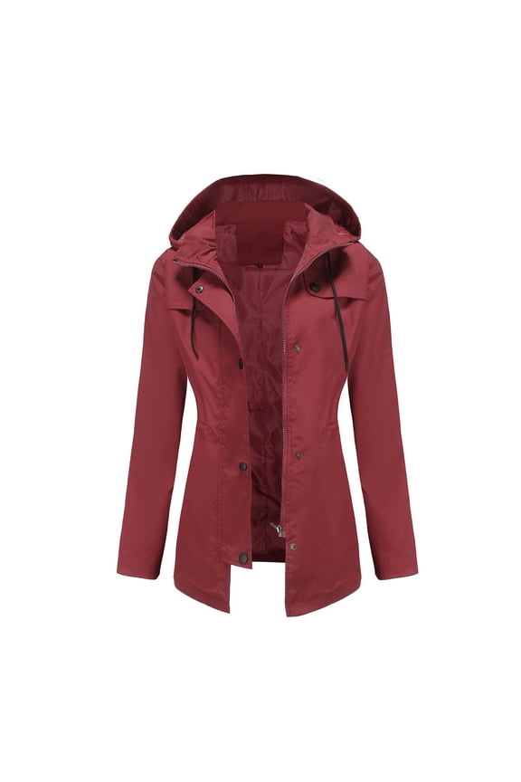 Outdoor Windbreaker Jacket Women's Lightweight Waterproof Button Down Coats Casual Travel Hiking Trench Outwear