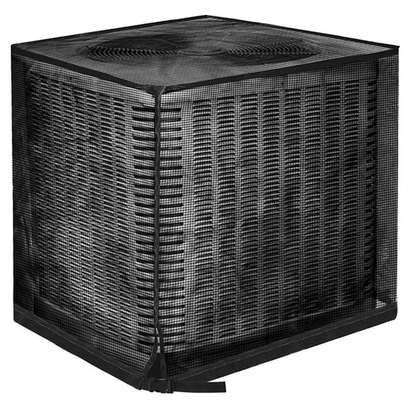 Outdoor Window Air Conditioner Cover, Full Wrap Mesh Protective AC Sleeve for Wall Unit, Black, 24x24x30in