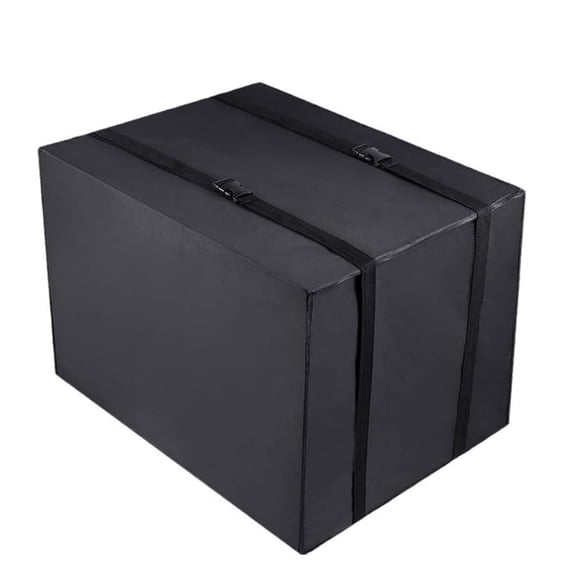 Heavy Duty Window Air Conditioner Cover Outdoor Unit Insulation with Adjustable Strap for Furniture, 64 cm×53 cm×44 cm, Black