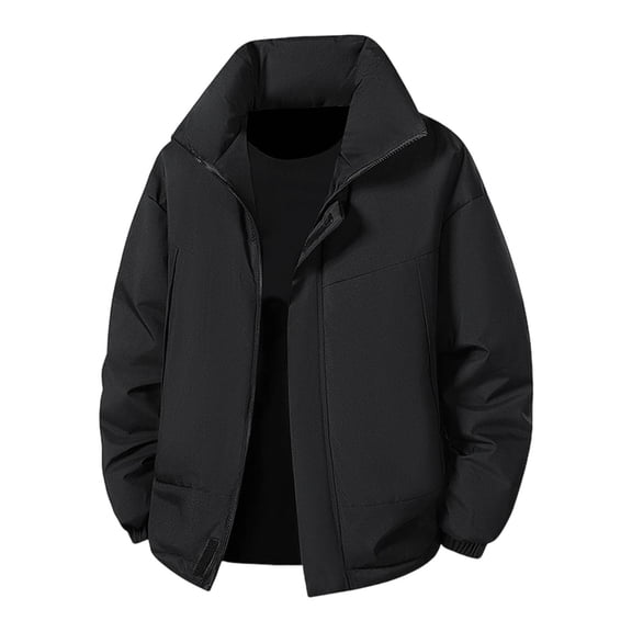 Outdoor Winter Coat for Men Warm Winter Jacket Windproof Thicken Parka Winter Coat for Everyday Wear Black L