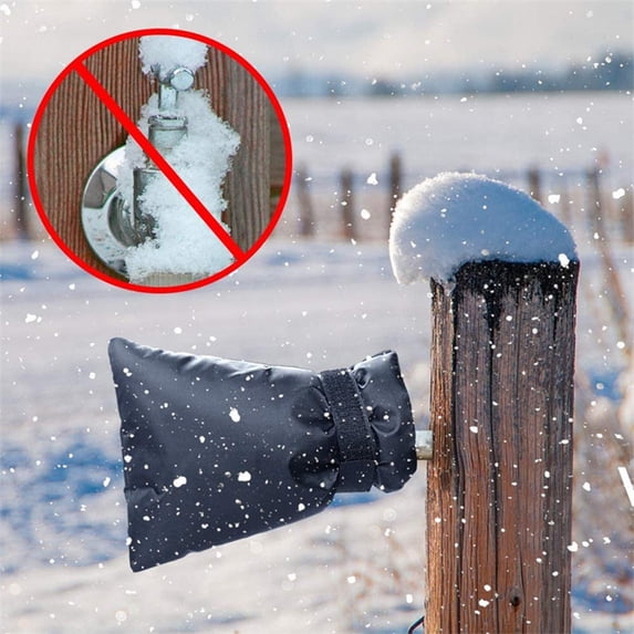 Outdoor Winter Faucet Protection Cover 2-Pack | Heavy Duty Insulated Water Pipe Cover | Weather-Resistant Rain Snow Frost Protector with Adjustable Straps 6.2" x 8.26" x 2"