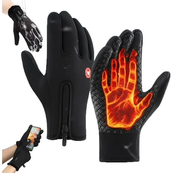 Outdoor Winter Gloves, Thermal Touch Screen Windproof Gloves for Cold Weather, Unisex Waterproof Gloves for Work Cycling Running Driving