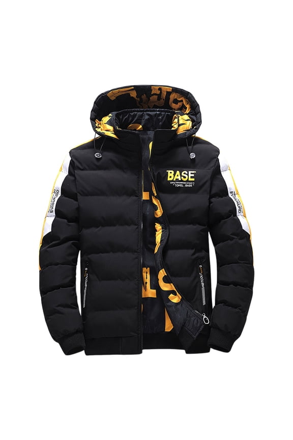 Outdoor Winter Reversible Mens Coat Thickened Jacket Removable Hood Casual Coat