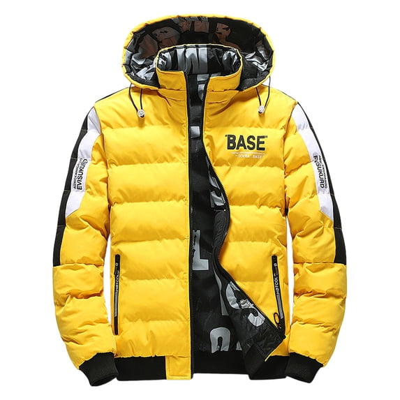 Outdoor Winter Reversible Mens Coat Thickened Jacket Removable Hood Casual Coat
