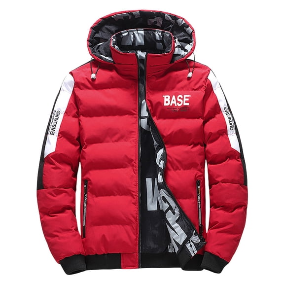 Outdoor Winter Reversible Mens Coat Thickened Jacket Removable Hood Casual Coat