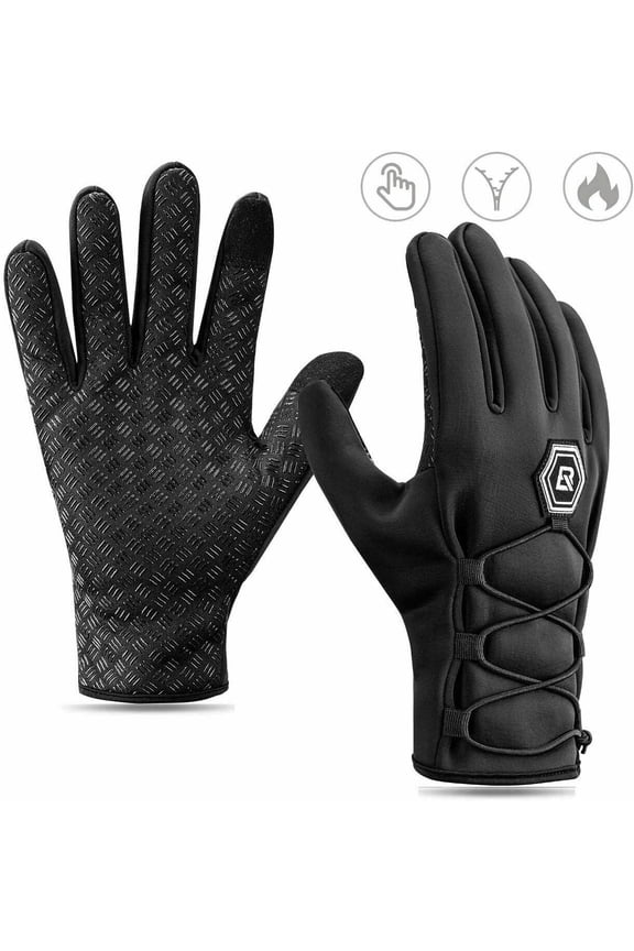 Outdoor Winter Warm Gloves Touch Screen Fingers Gloves -Slip Windproof Waterproof for Running Cycling Driving Hiking in Cold Weather for Men Women