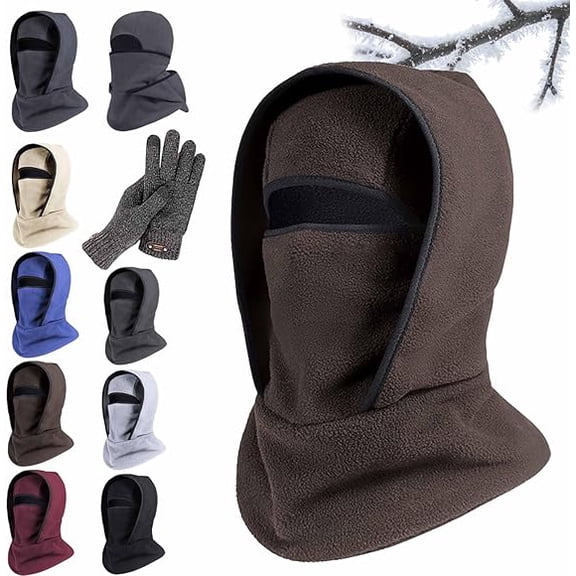 Outdoor Winter Warm Hat Neckband, Integrated Cycling Mask, Ski Head Cover Neck Windproof Cold, Balaclava Face Mask(C)