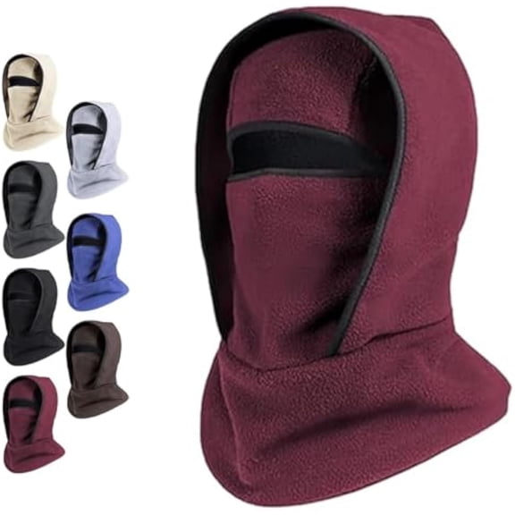 Outdoor Winter Warm Hat Neckband Integrated Cycling Mask Sports Ski Head Cover, Unisex 4-in-1 Windproof Thermal Pullover Hat