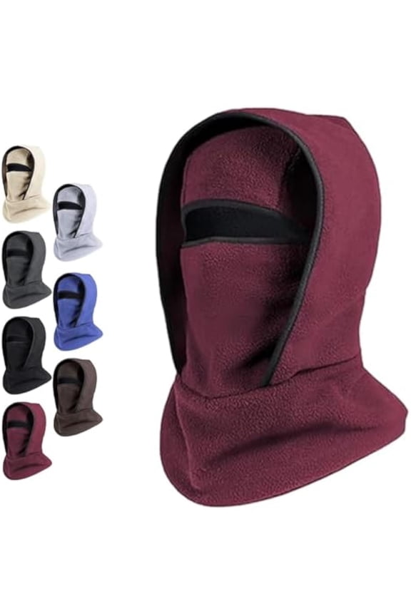 Outdoor Winter Warm Hat Neckband Integrated Cycling Mask Sports Ski Head Cover, Unisex 4-in-1 Windproof Thermal Pullover Hat