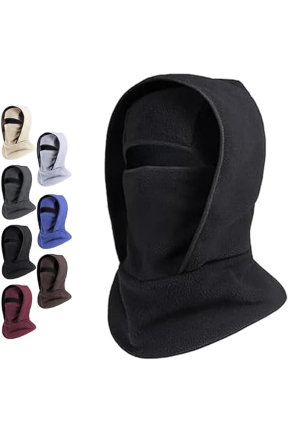 Outdoor Winter Warm Hat Neckband Integrated Cycling Mask Sports Ski Head Cover, Unisex 4-in-1 Windproof Thermal Pullover Hat