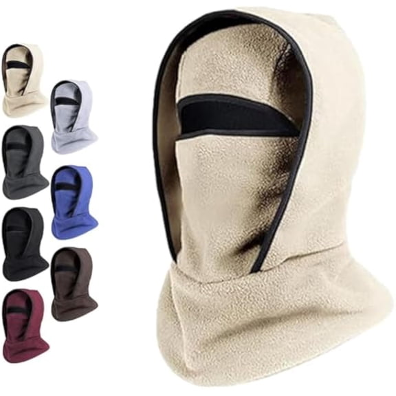 Outdoor Winter Warm Hat Neckband Integrated Cycling Mask Sports Ski Head Cover, Unisex 4-in-1 Windproof Thermal Pullover Hat