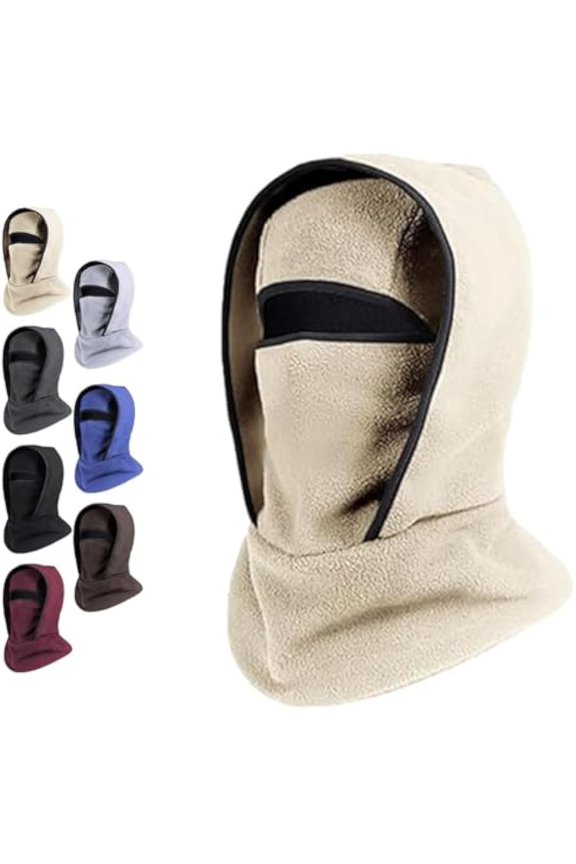 Outdoor Winter Warm Hat Neckband Integrated Cycling Mask Sports Ski Head Cover, Unisex 4-in-1 Windproof Thermal Pullover Hat