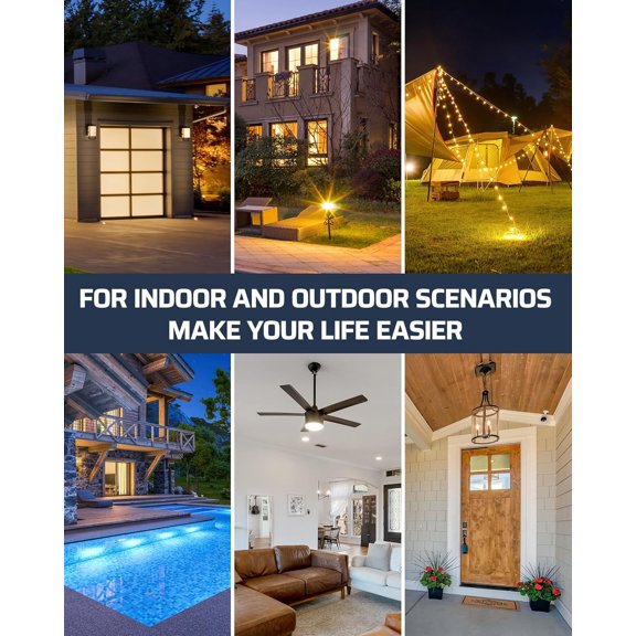 Outdoor Wireless Light Switch and Receiver Kit, 15A Heavy Duty Weatherproof Wireless Remote Light Switch, 100Ft RF Range, Black$$Tools & Hardware Other