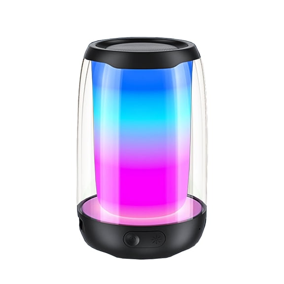 Outdoor Wireless Speaker, Portable Mini Audio Player with Enhanced Bass, FM Radio with LED Light-Black