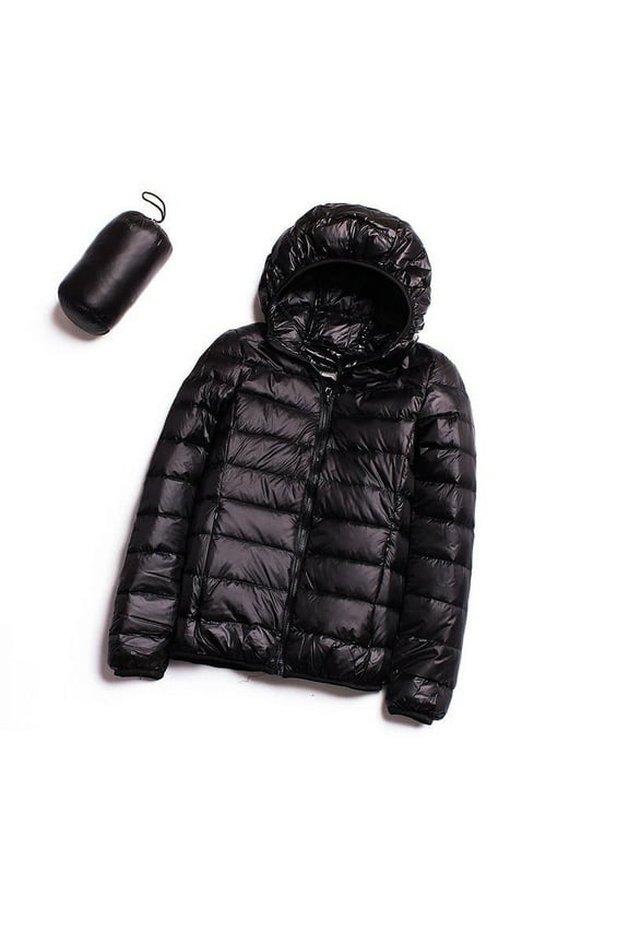 Outdoor Women’s Lightweight Packable Puffer Winter Jacket Insulated Puffy Hooded Coat for Snow Ski Hiking Travel