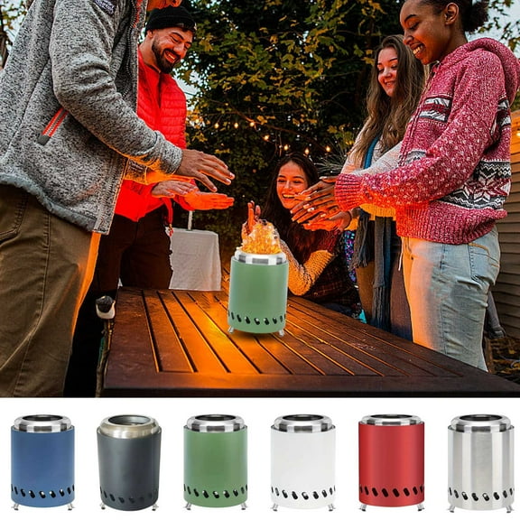 Outdoor Wood-Burning Stove - Ideal for Courtyard Parties, Barbecues, Heating, Durable Metal Material, Heat Distribution, Suitable for Outdoor Gatherings in Cold Weather, 7.9*5.5in, Red