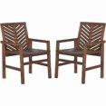 thumbnail image 1 of Outdoor Wood Patio Chairs - Set of 2 - Dark Brown, 1 of 10