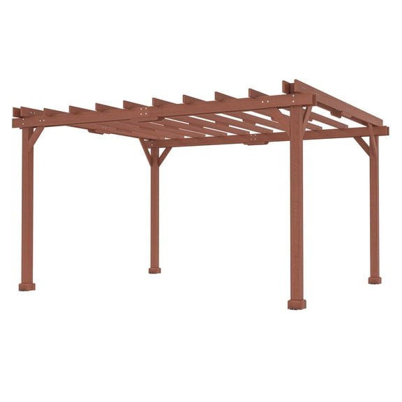 Outdoor Wood Pergola 11x12.5ft with Grape Trellis, Patio Arbor for Garden, Backyard, Lawn, Brown