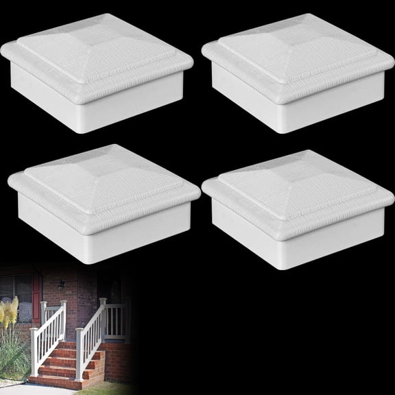 Outdoor Wood Post Caps 3.5" x 3.5" 4 Pack UV Resistant Plastic Covers