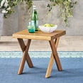 thumbnail image 1 of Outdoor Wood Table - Sandblast Finish, 18" X 18", Simple Base For Patio Outdoors With Classic Cross, 1 of 5