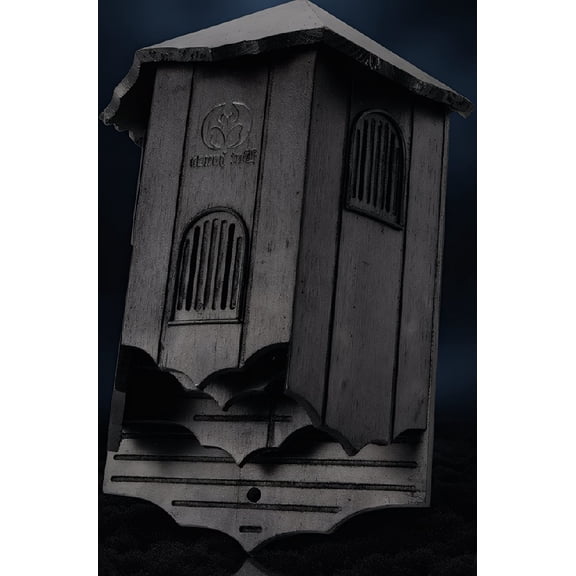 Outdoor Wooden Bat Box, 3-Room Cedar Bat House for Outside Mounting, Black, 16 x 9.2 x 4.4 Inch